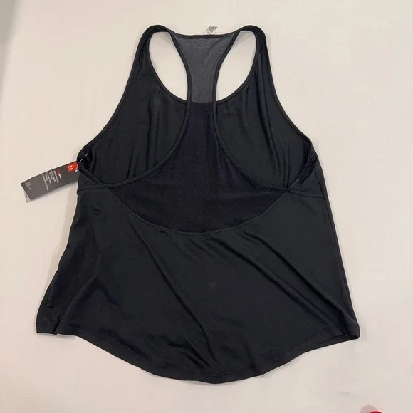 Under Armour HeatGear Racerback Tank Top Women XL Black Mesh Back | Athleisure - Picture 4 of 10